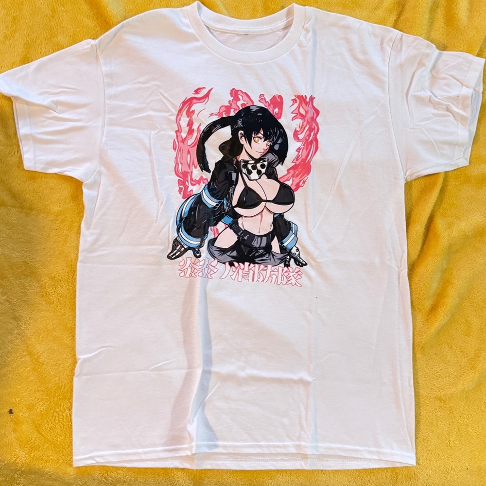 New Anime T-Shirt Waifu Anime Graphic Tee Birthday Back To School Shirt Size L